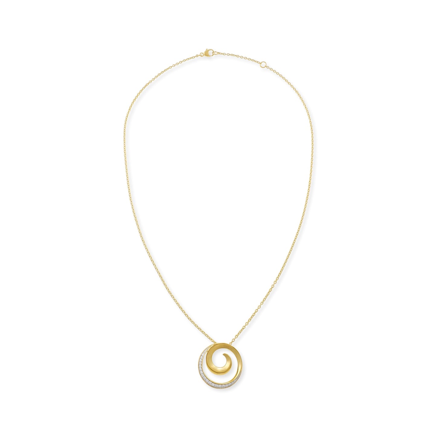 18ct 3 micron gold plated 925 sterling silver swirl necklace PPD2005 - FJewellery