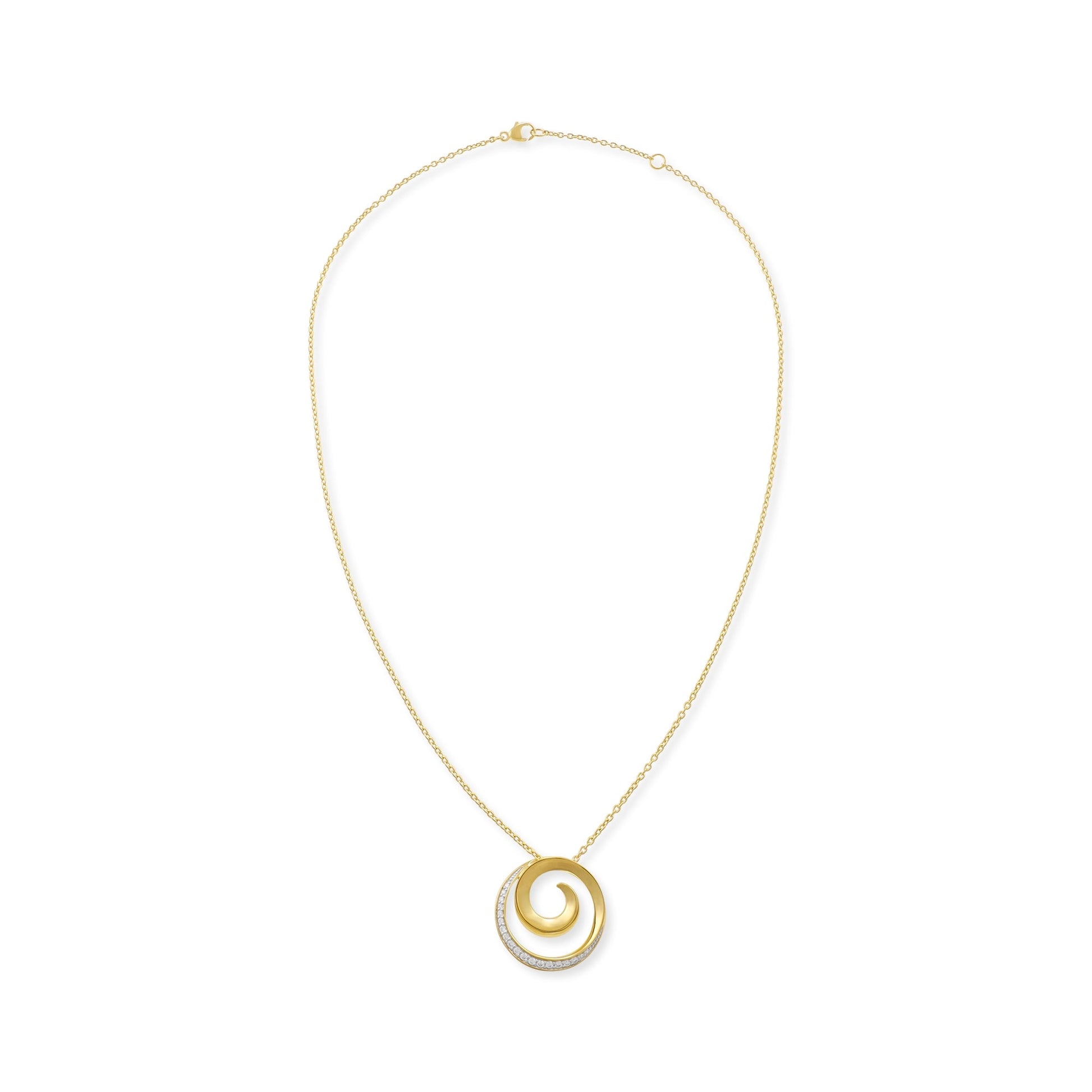 18ct 3 micron gold plated 925 sterling silver swirl necklace PPD2005 - FJewellery