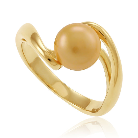 18ct 3 microns gold plated 925 sterling silver pearl ring PRN2004 - FJewellery