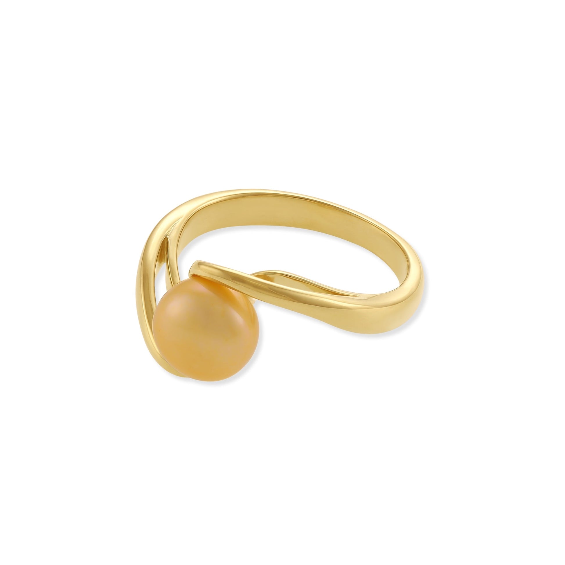 18ct 3 microns gold plated 925 sterling silver pearl ring PRN2004 - FJewellery