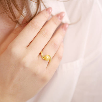 18ct 3 Microns Gold Plated 925 Sterling Silver Pearl Ring PRN2004