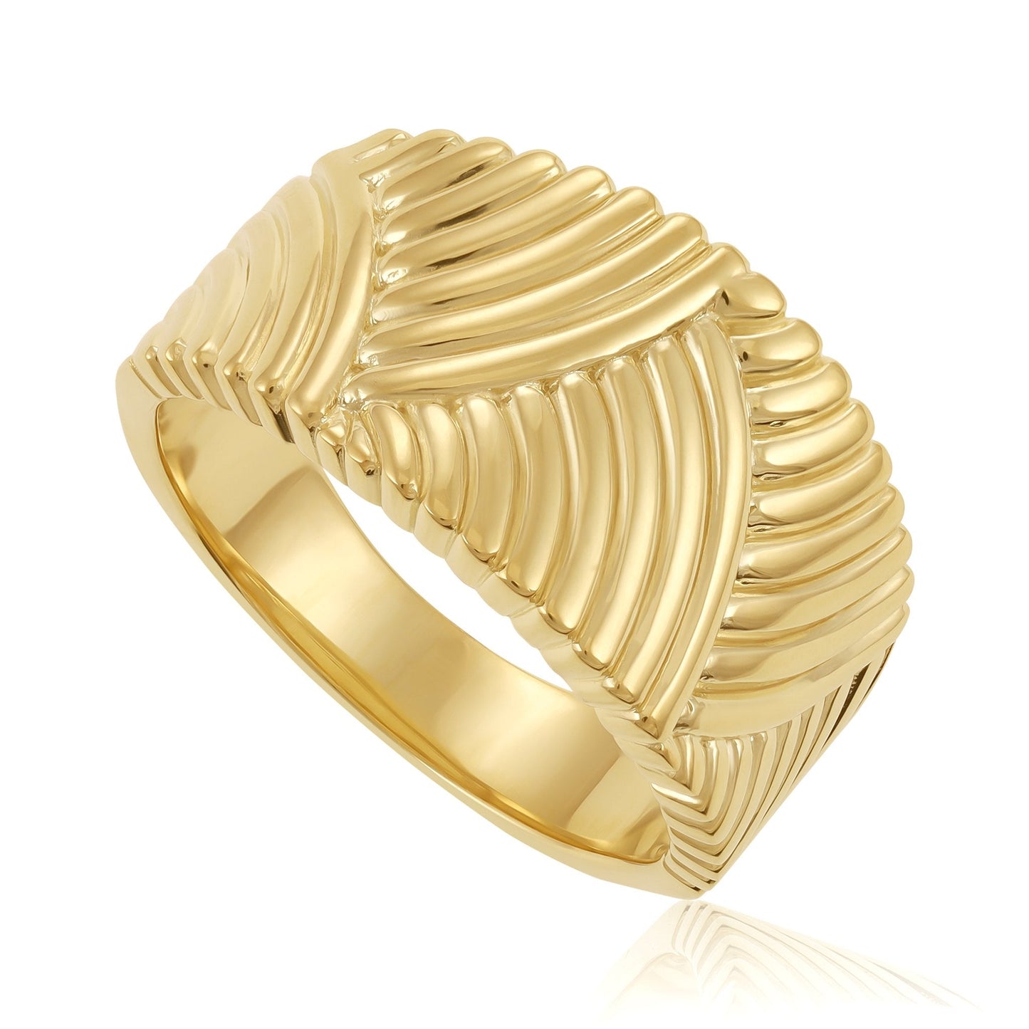 18ct 3 Microns Gold Plated 925 Sterling Silver Vintage Ring PRN2005