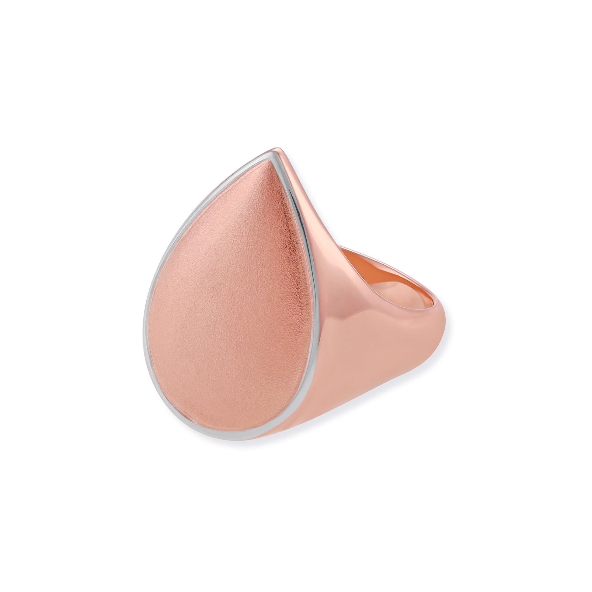 18ct 3 microns rose gold plated 925 sterling silver signet ring PRN2001 - FJewellery