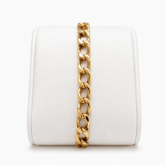 18ct Gold Curb Link Bracelet - FJewellery