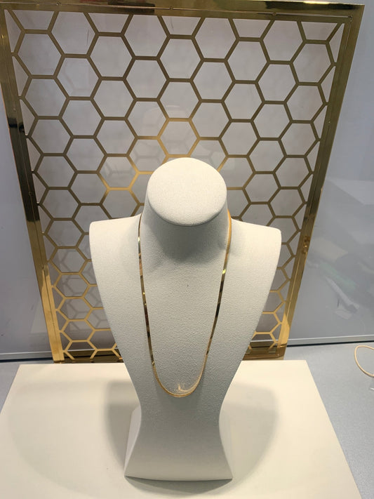 18ct Gold Fine Long Link Chain Necklace - FJewellery