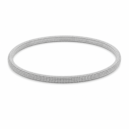 18ct Gold Multi-Row Textured Bangles - FJewellery