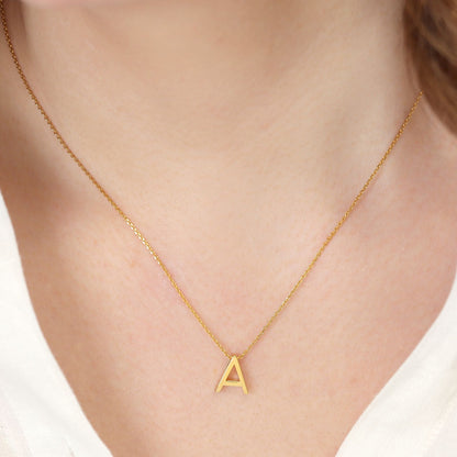 18ct Gold plated Initial A Necklace PSJCNP - AG - FJewellery