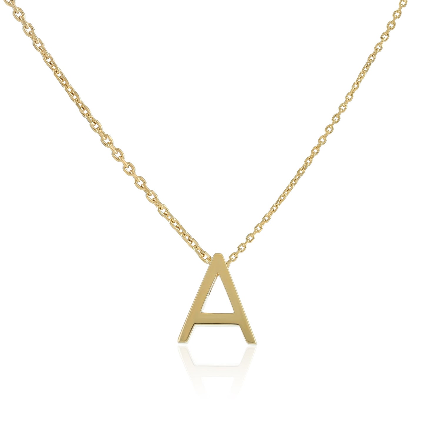 18ct Gold plated Initial A Necklace PSJCNP - AG - FJewellery