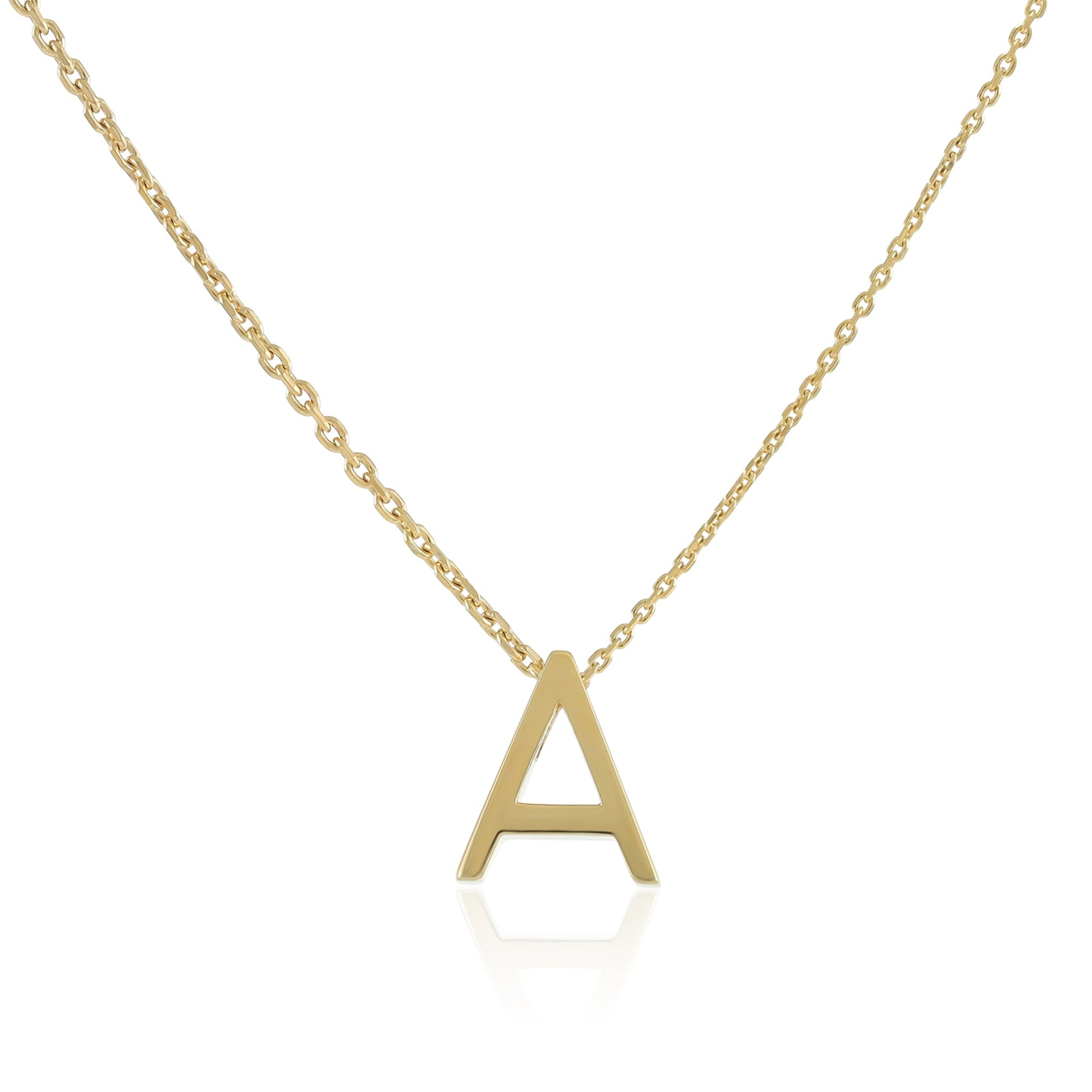 18ct Gold plated Initial A Necklace PSJCNP - AG - FJewellery