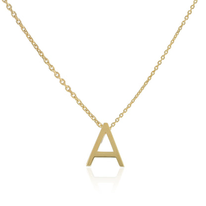 18ct Gold plated Initial A Necklace PSJCNP - AG - FJewellery