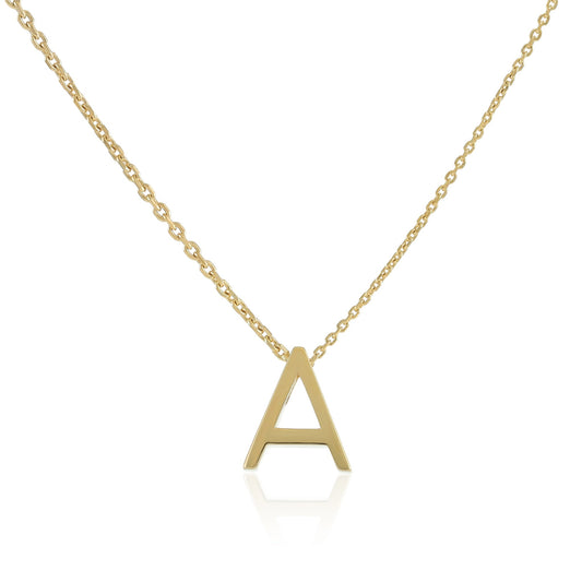 18ct Gold plated Initial A Necklace PSJCNP - AG - FJewellery