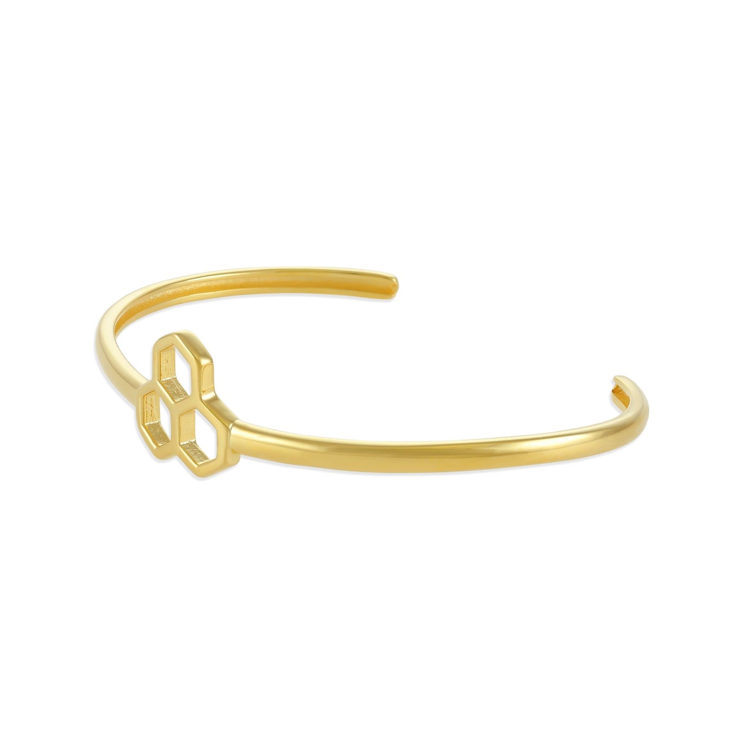 18ct gold plated silver Honeycomb bangle PBN7001 - FJewellery