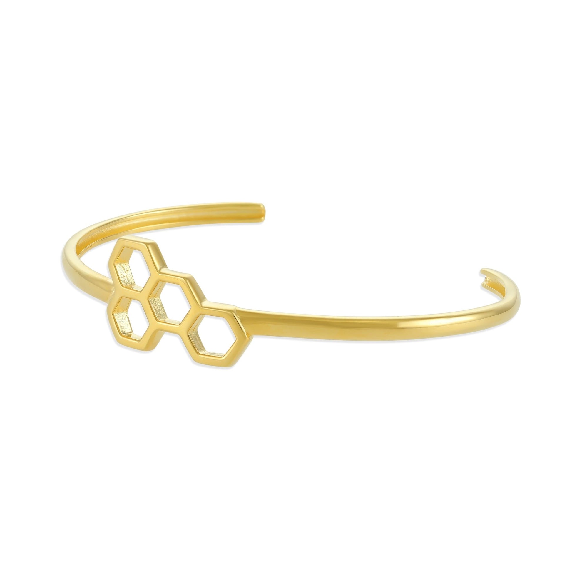 18ct gold plated silver honeycomb bangle PBN7002 - FJewellery