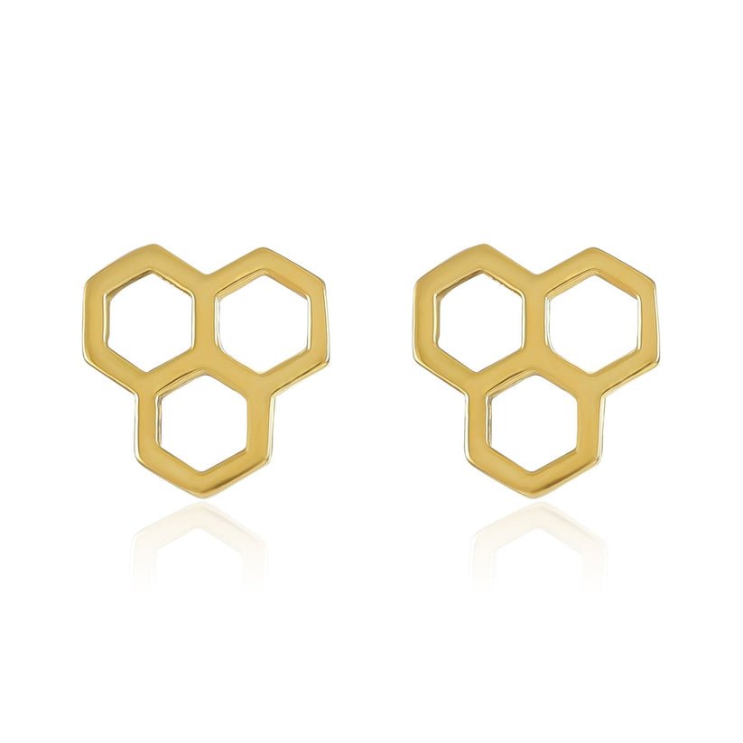 18ct gold plated silver honeycomb jewellery set - FJewellery