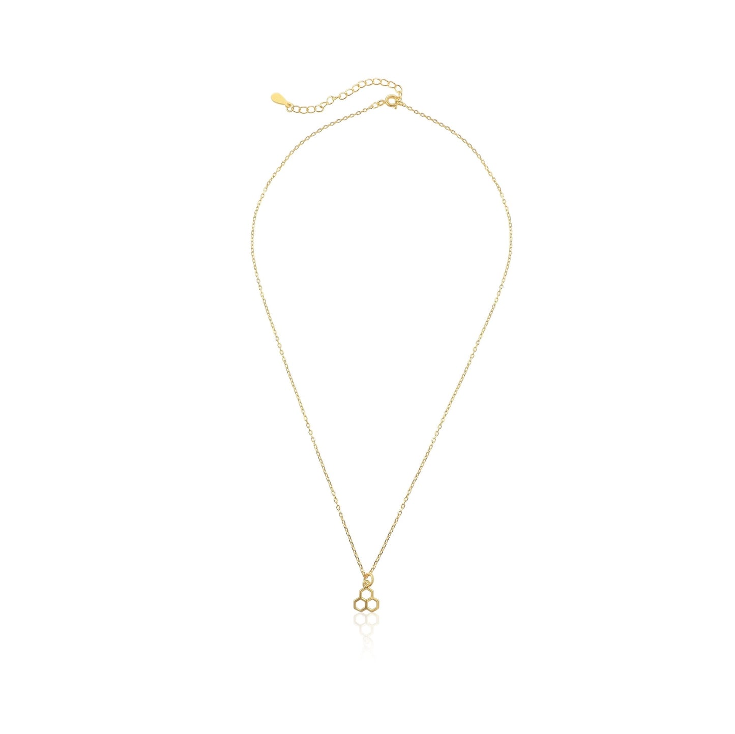 18ct gold plated silver Honeycomb necklace PNK7001 - FJewellery