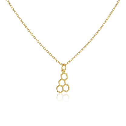 18ct gold plated silver honeycomb necklace PNK7002 - FJewellery