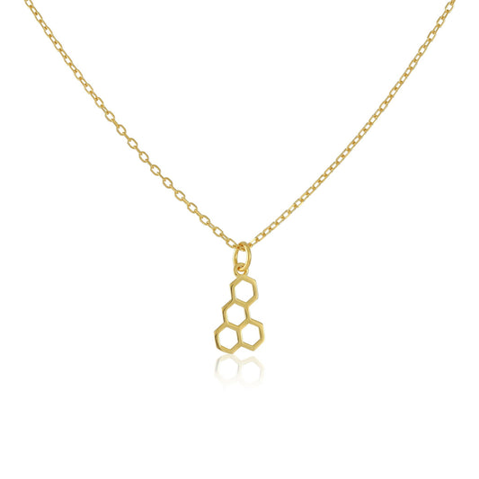 18ct gold plated silver honeycomb necklace PNK7002 - FJewellery