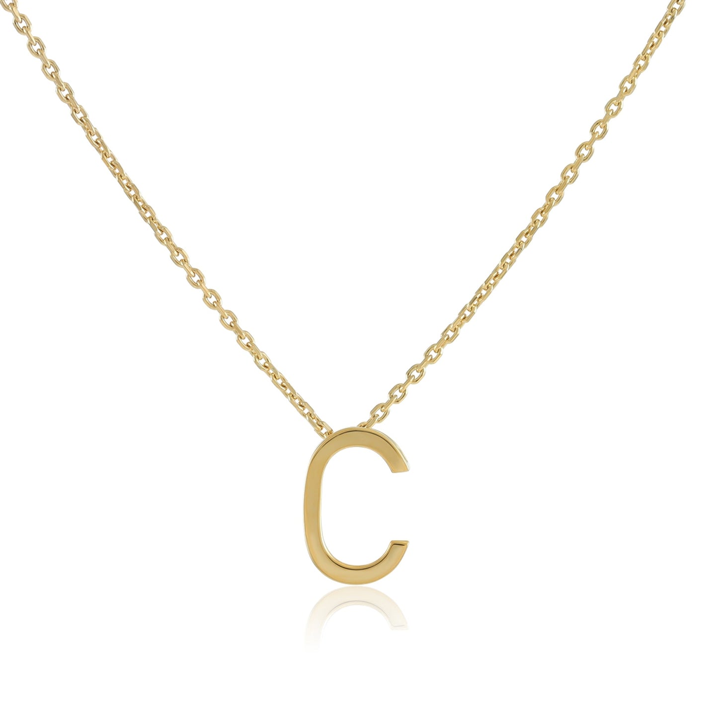 18ct Gold plated silver Initial C Necklace PSJCNP - CG - FJewellery