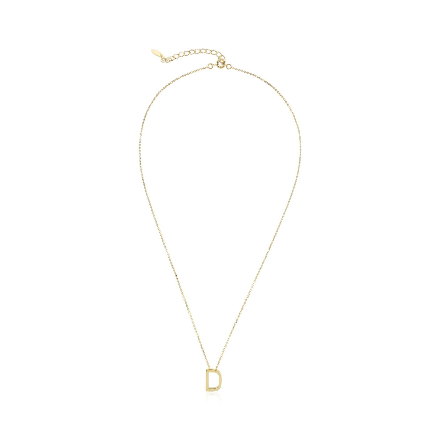 18ct gold plated silver Initial D Necklace PSJCNP - DG - FJewellery