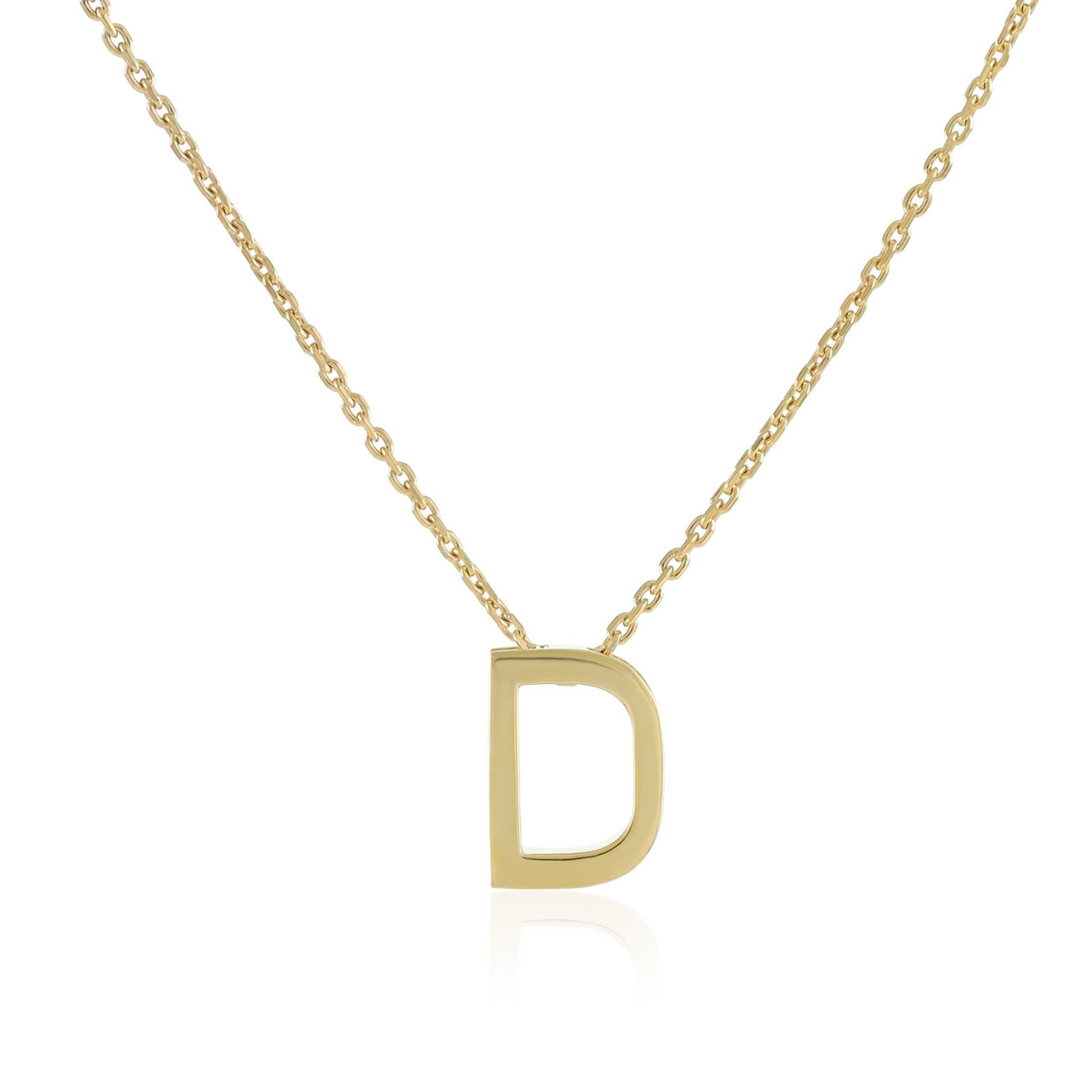 18ct gold plated silver Initial D Necklace PSJCNP - DG - FJewellery