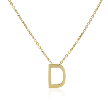 18ct gold plated silver Initial D Necklace PSJCNP - DG - FJewellery