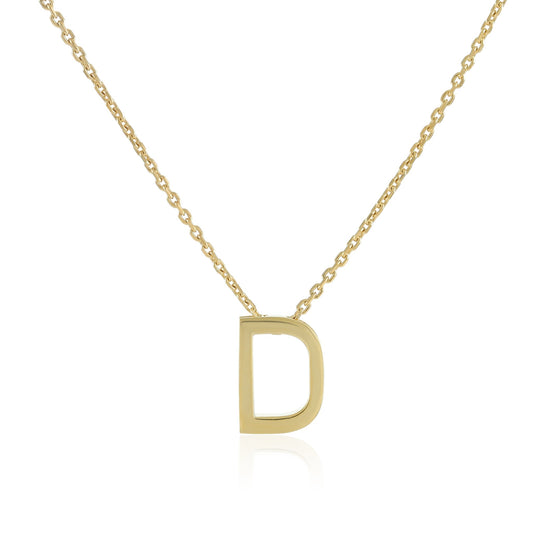 18ct gold plated silver Initial D Necklace PSJCNP - DG - FJewellery
