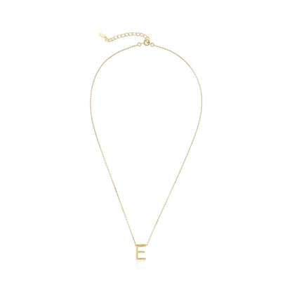 18ct Gold plated silver Initial E Necklace PSJCNP - EG - FJewellery