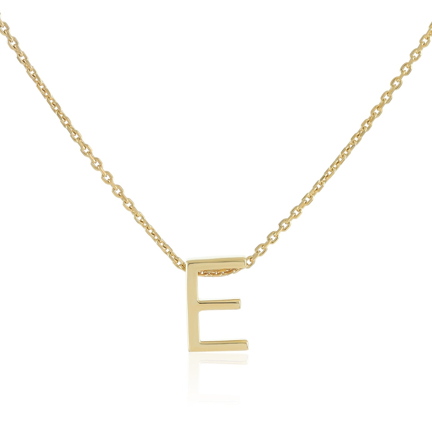 18ct Gold plated silver Initial E Necklace PSJCNP - EG - FJewellery