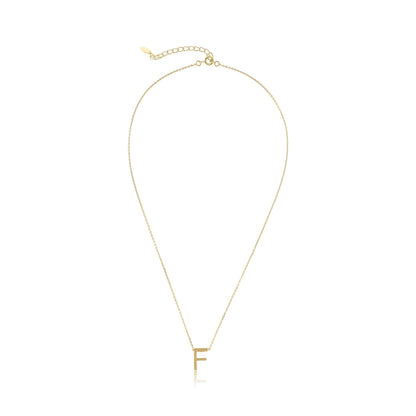 18ct gold plated silver Initial F Necklace PSJCNP - FG - FJewellery
