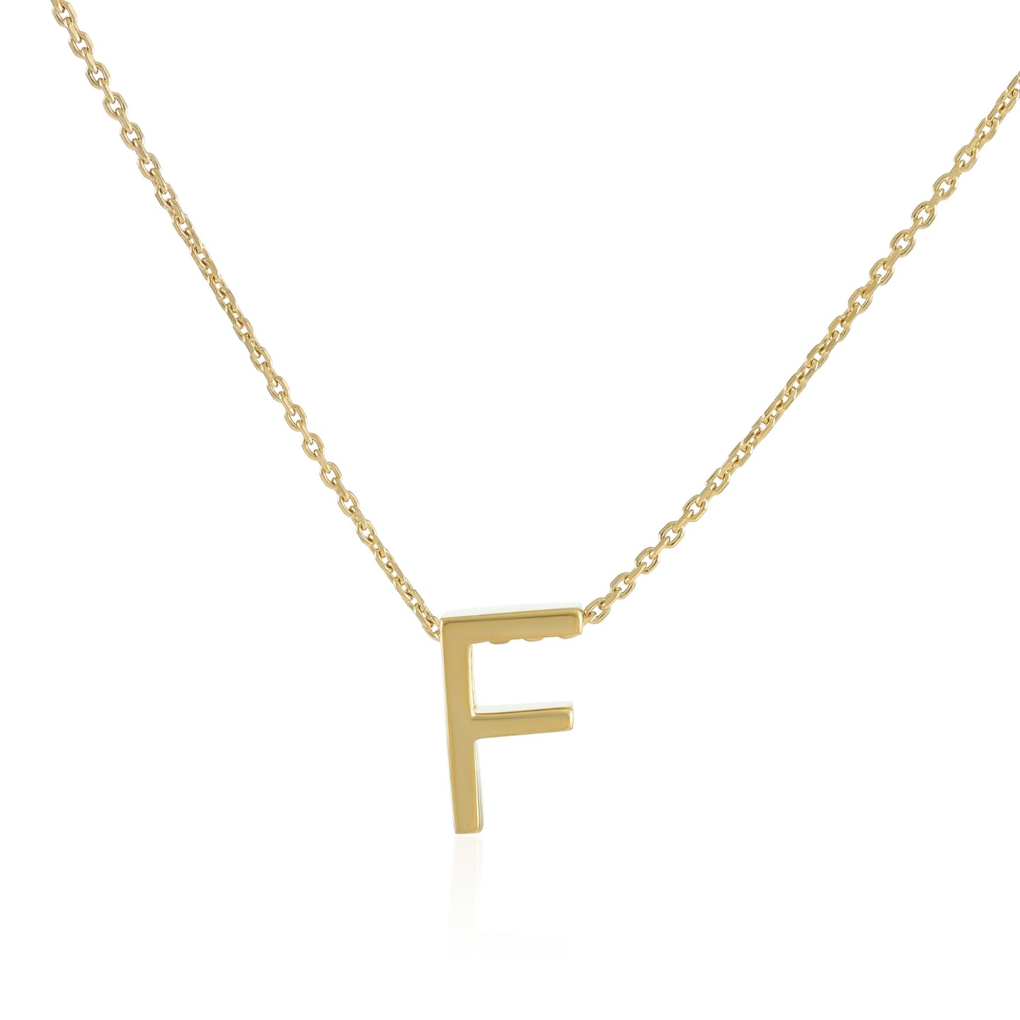 18ct gold plated silver Initial F Necklace PSJCNP - FG - FJewellery