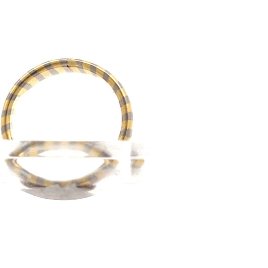 18ct Gold Two-Tone Striped Band Ring - FJewellery