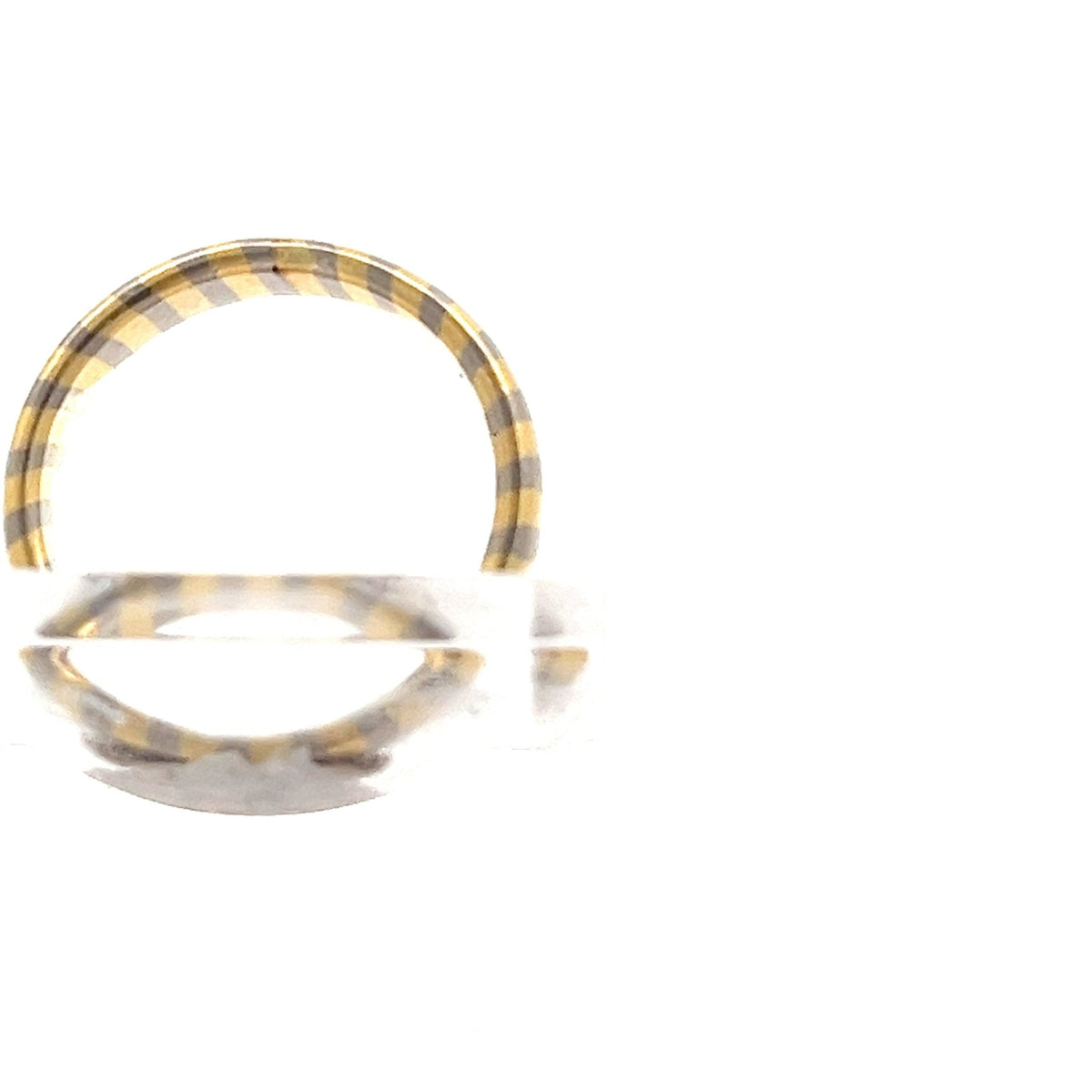 18ct Gold Two-Tone Striped Band Ring - FJewellery