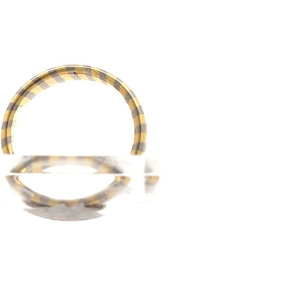 18ct Gold Two-Tone Striped Band Ring - FJewellery