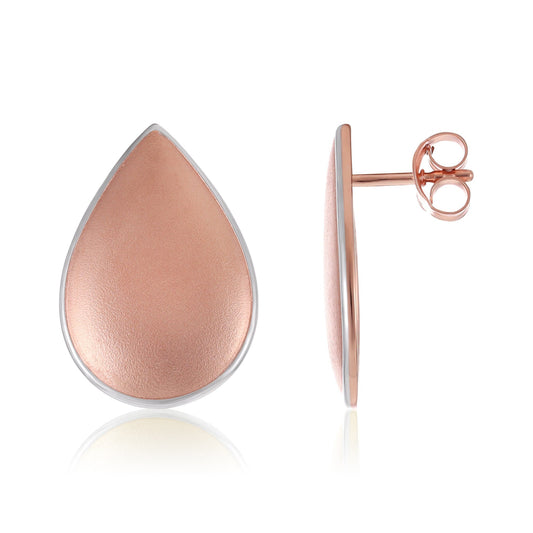 18ct Solid 1 Micron Drop Rose Gold Plated Earrings PER2005 - FJewellery