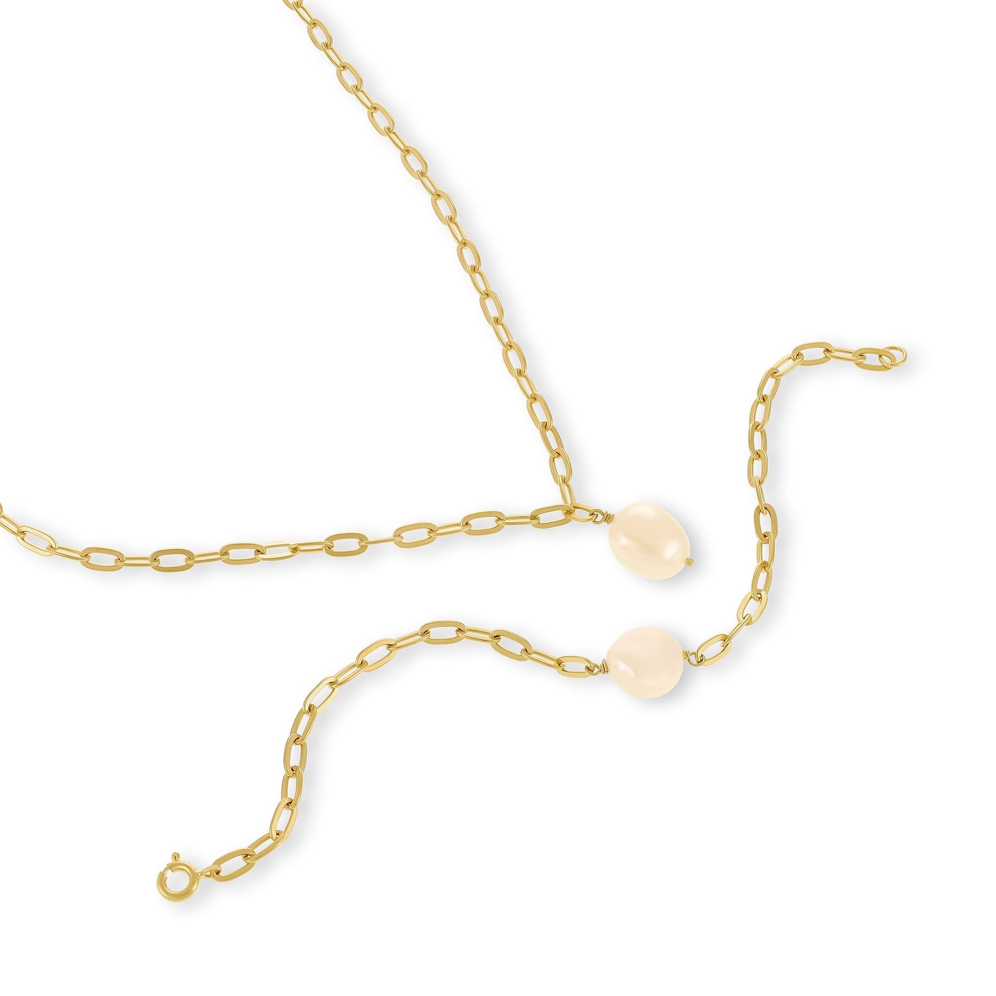 18ct Solid 1 Micron Gold Pated Pearl Bracelet PBR3001 - FJewellery