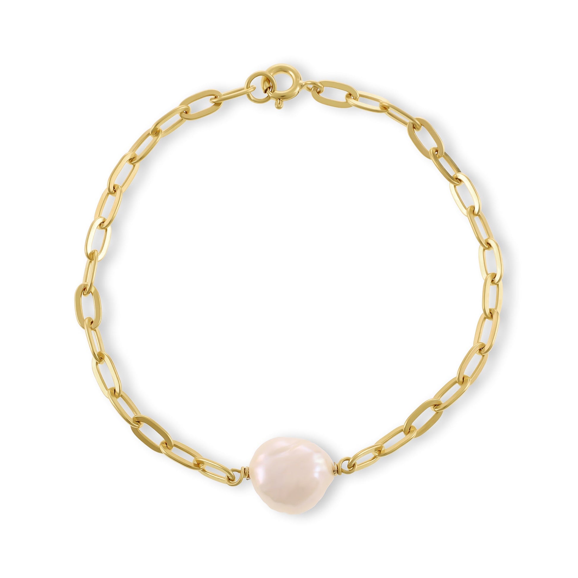 18ct Solid 1 Micron Gold Pated Pearl Bracelet PBR3001 - FJewellery