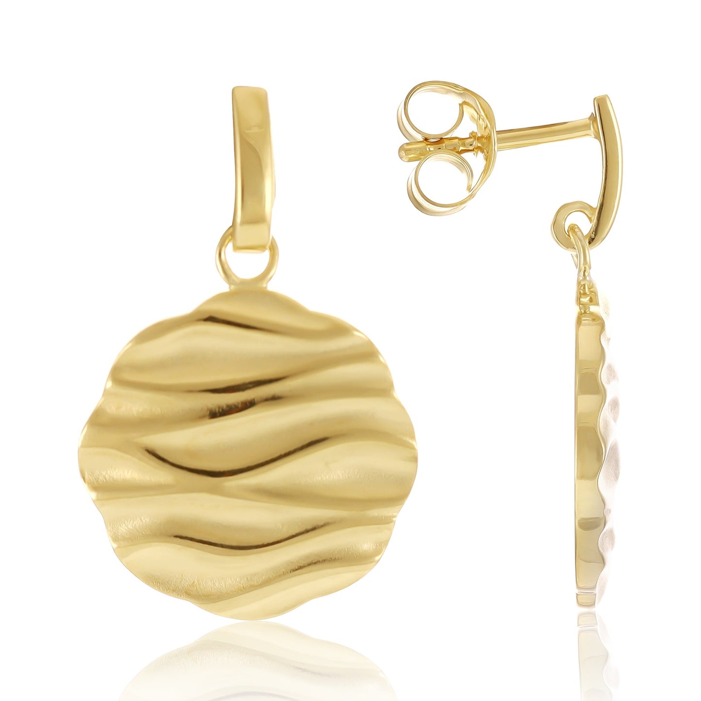 18ct Solid 1 Micron Gold Plated 925 Sterling Silver Drop Earrings PER2007 - FJewellery