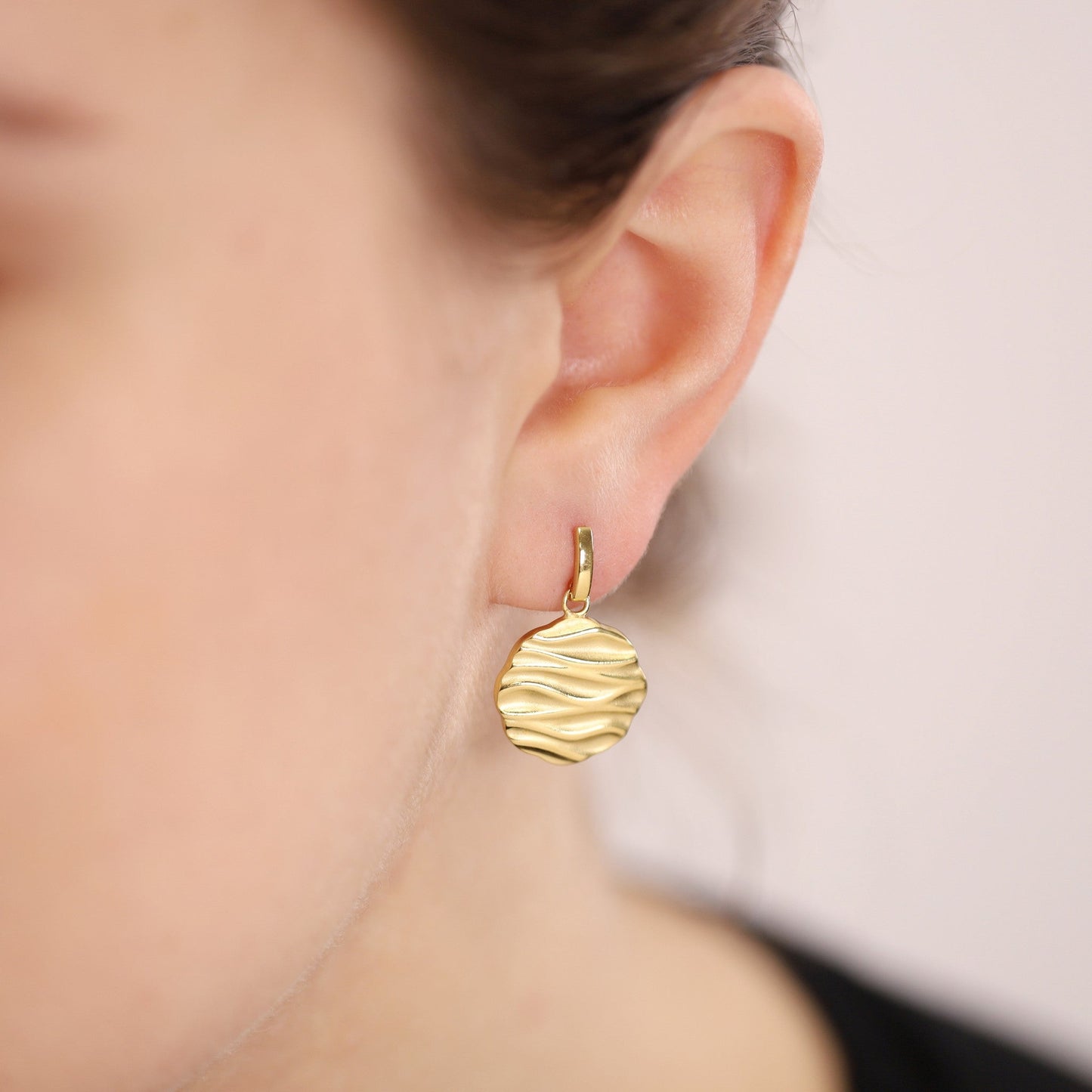 18ct Solid 1 Micron Gold Plated 925 Sterling Silver Drop Earrings PER2007 - FJewellery