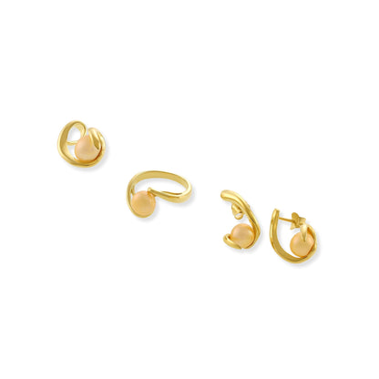 18ct Solid 1 Micron Gold Plated 925 Sterling Silver Freshwater Pearl Earrings PER2008 - FJewellery