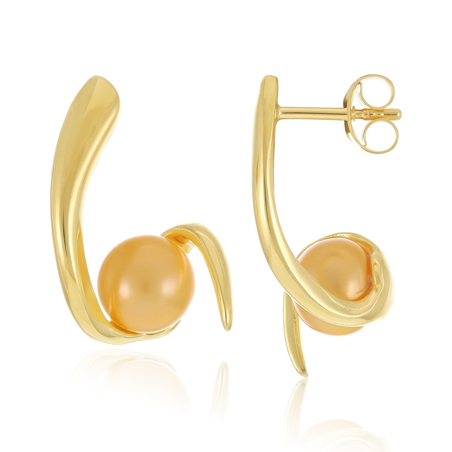 18ct Solid 1 Micron Gold Plated 925 Sterling Silver Freshwater Pearl Earrings PER2008 - FJewellery