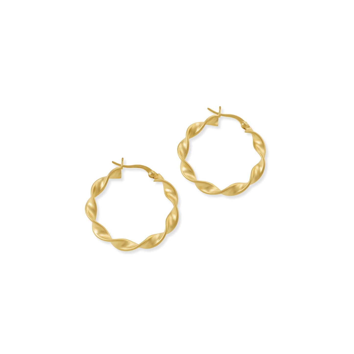 18ct Solid 1 Micron Gold Plated Plain Hoop Earrings PER2001 - FJewellery