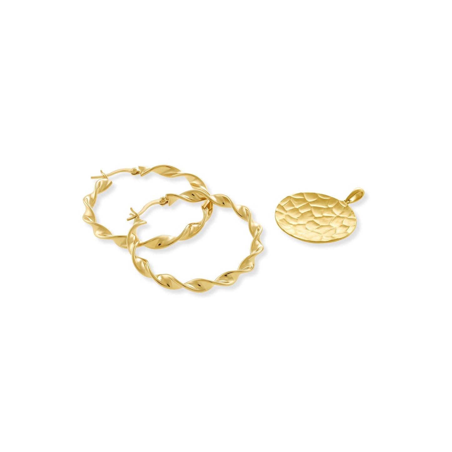 18ct Solid 1 Micron Gold Plated Plain Hoop Earrings PER2001 - FJewellery