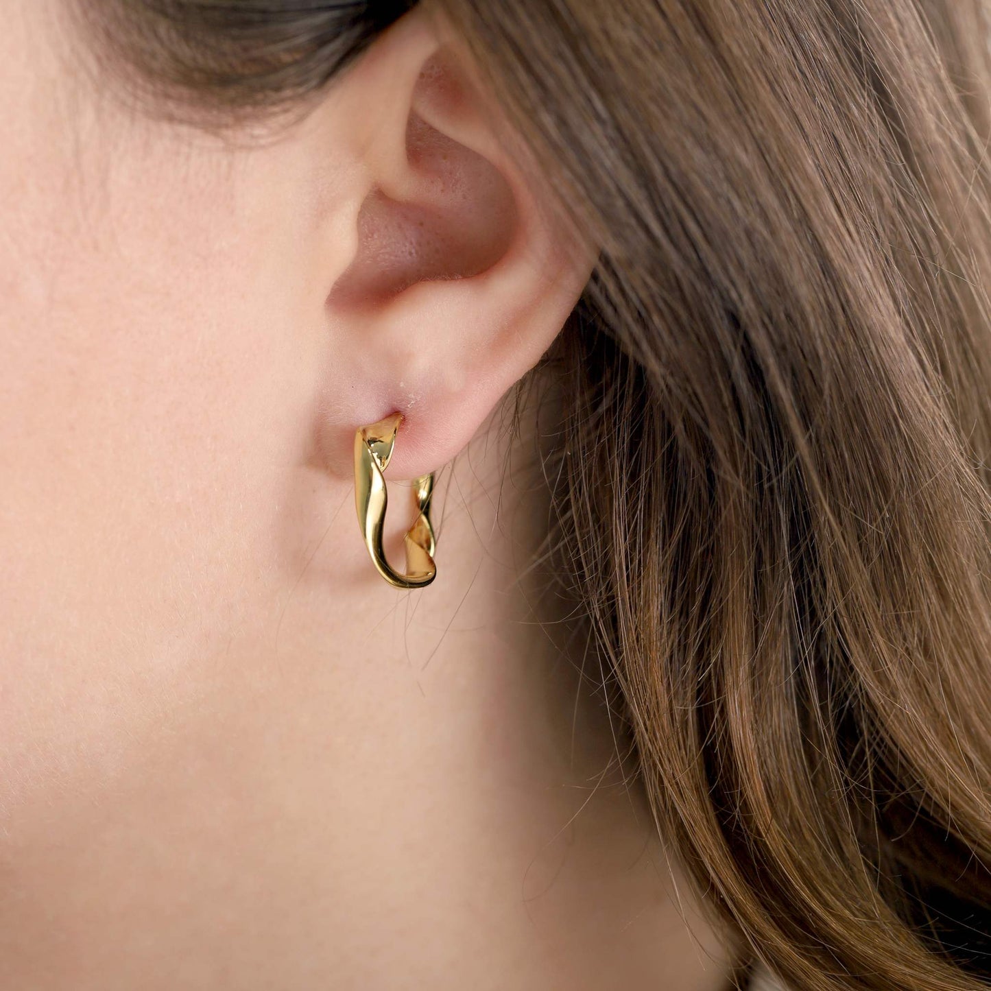 18ct Solid 1 Micron Gold Plated Silver Earrings PER3016 - FJewellery