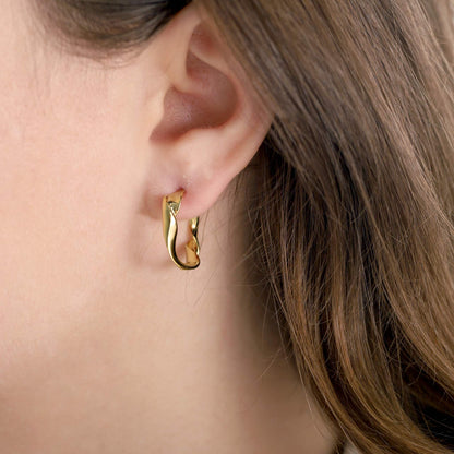 18ct Solid 1 Micron Gold Plated Silver Earrings PER3016 - FJewellery