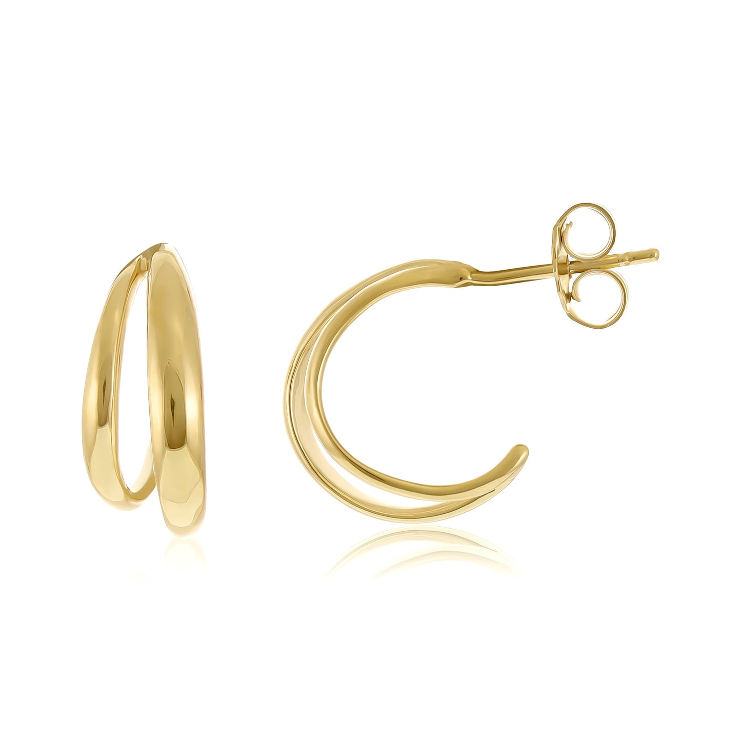 18ct Solid 1 Micron Gold Plated Silver Earrings PER3017 - FJewellery