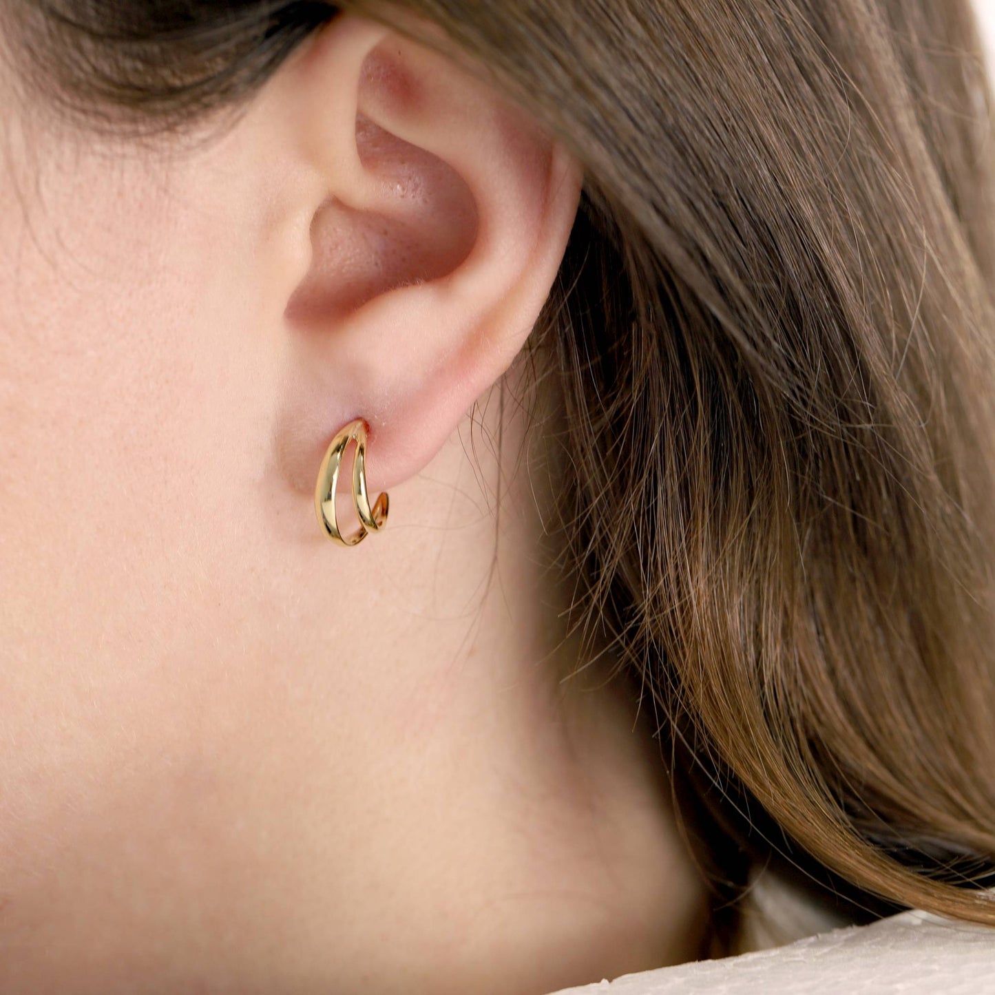 18ct Solid 1 Micron Gold Plated Silver Earrings PER3017 - FJewellery