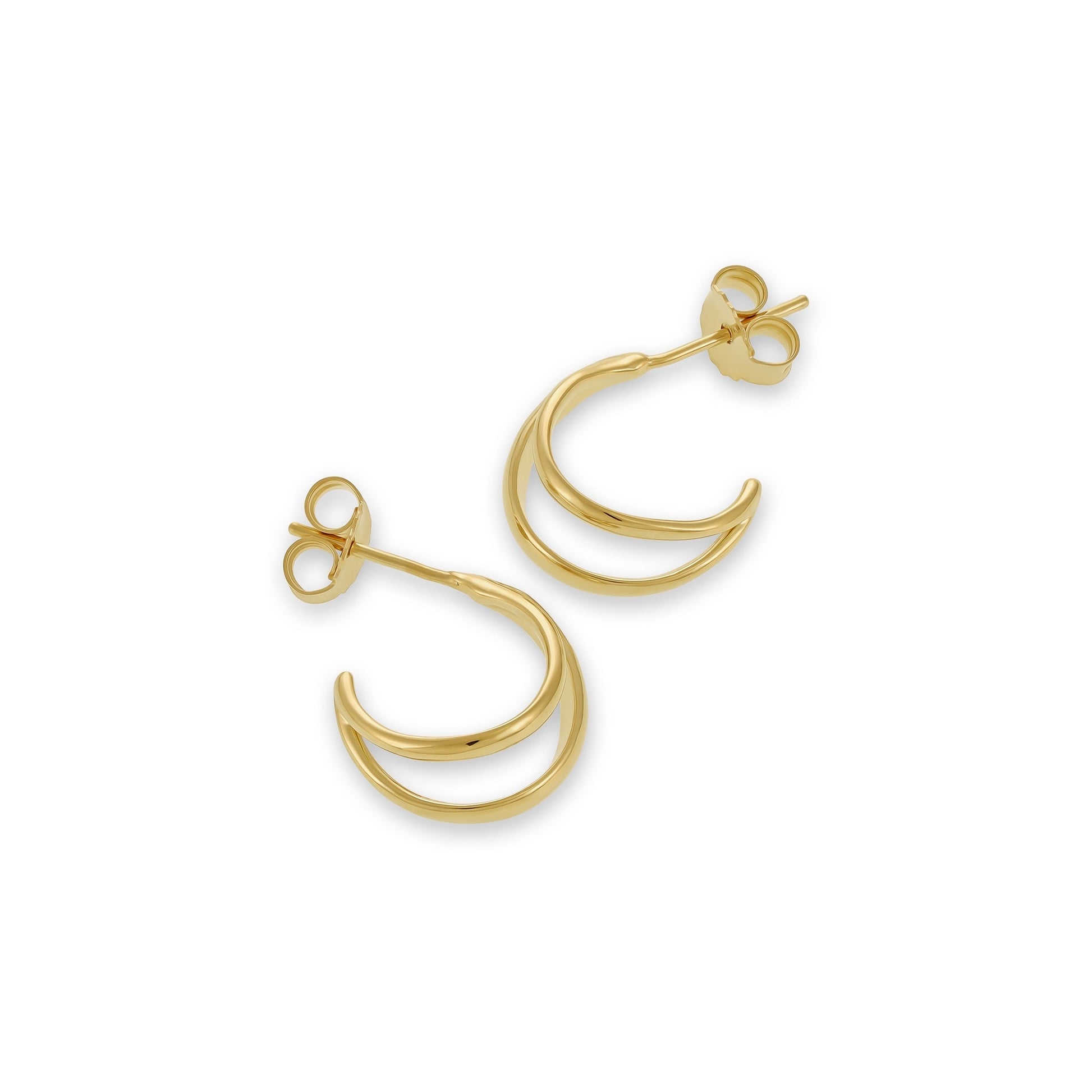 18ct Solid 1 Micron Gold Plated Silver Earrings PER3017 - FJewellery