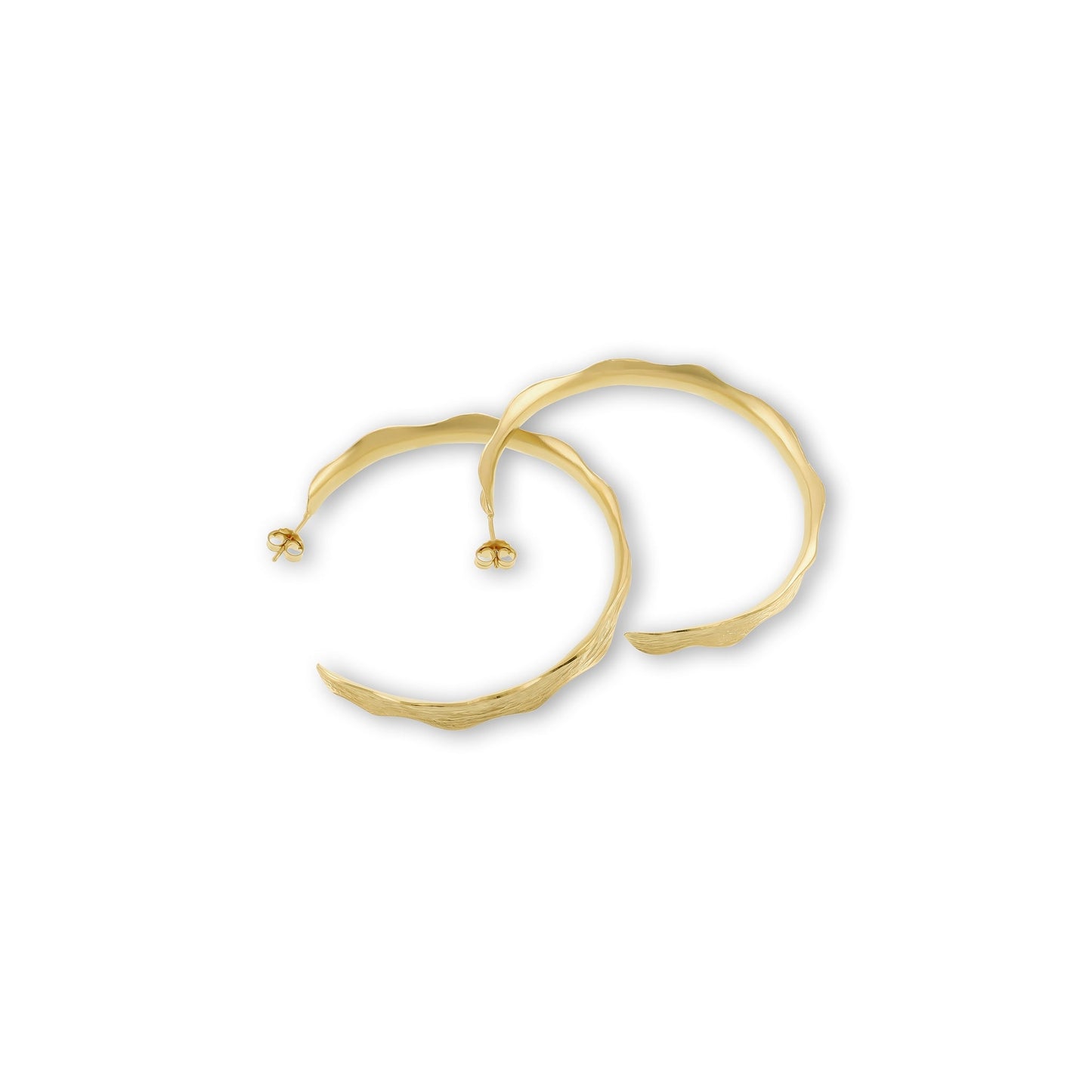 18ct Solid 1 Micron Gold Plated Sterling Silver Large Earrings PER3015 - FJewellery