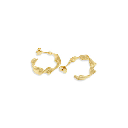 18ct Solid 1 Micron Gold Plated Sterling Silver Twisted Earrings PER3006 - FJewellery