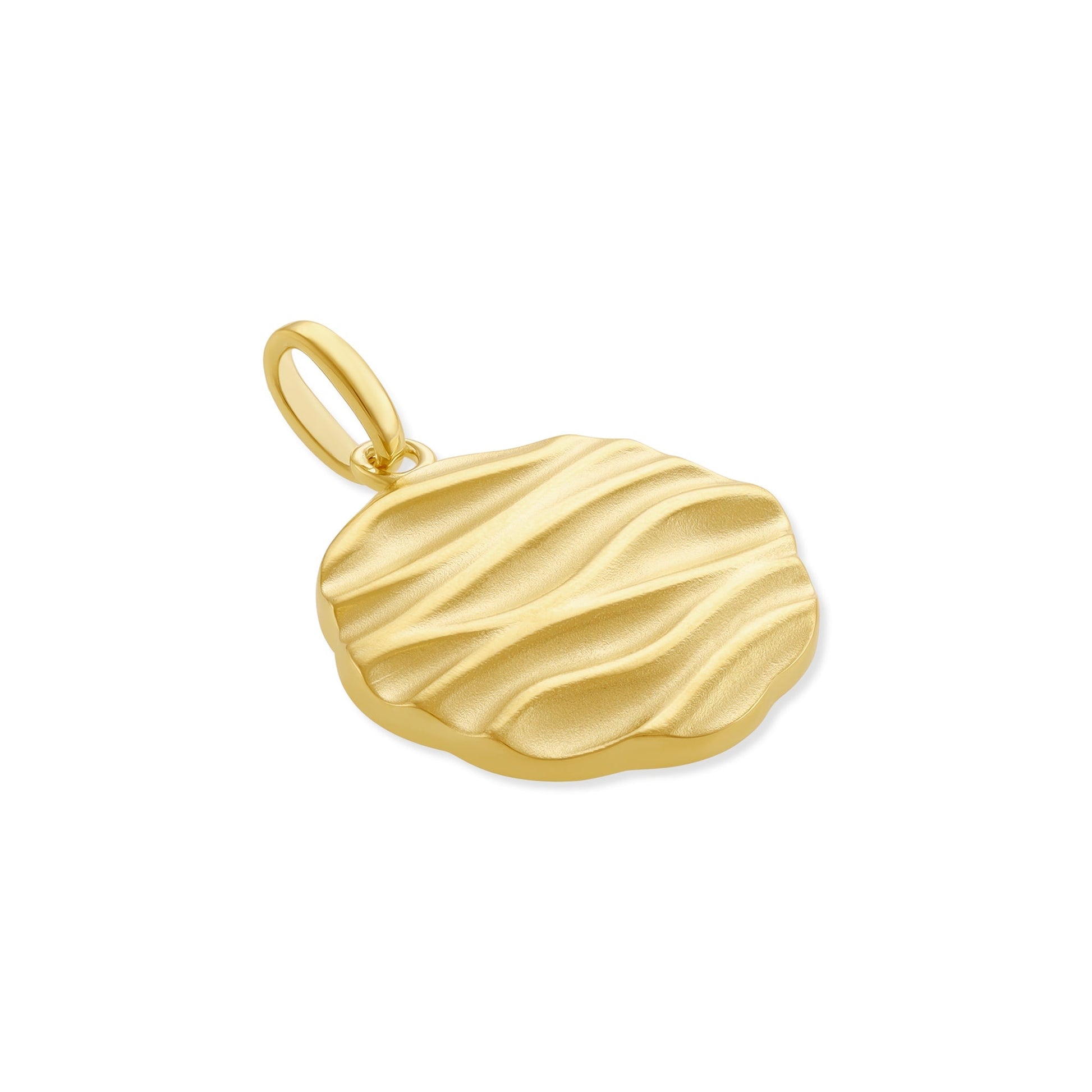 18ct Solid 3 Micron 925 Sterling Silver Hammered Disc Pendant PPD2008 - FJewellery